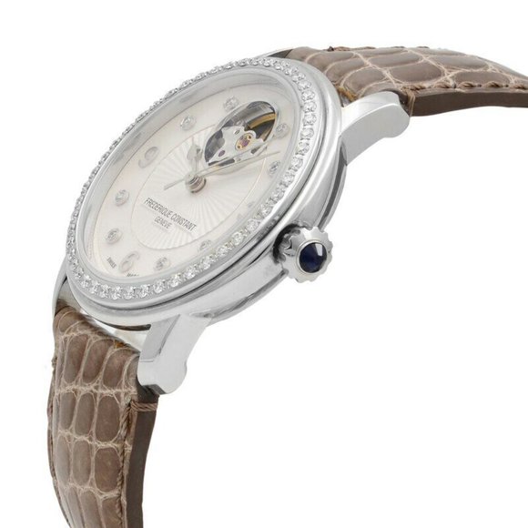Frederique Constant Women\'s Diamond Lizard Strap Watch